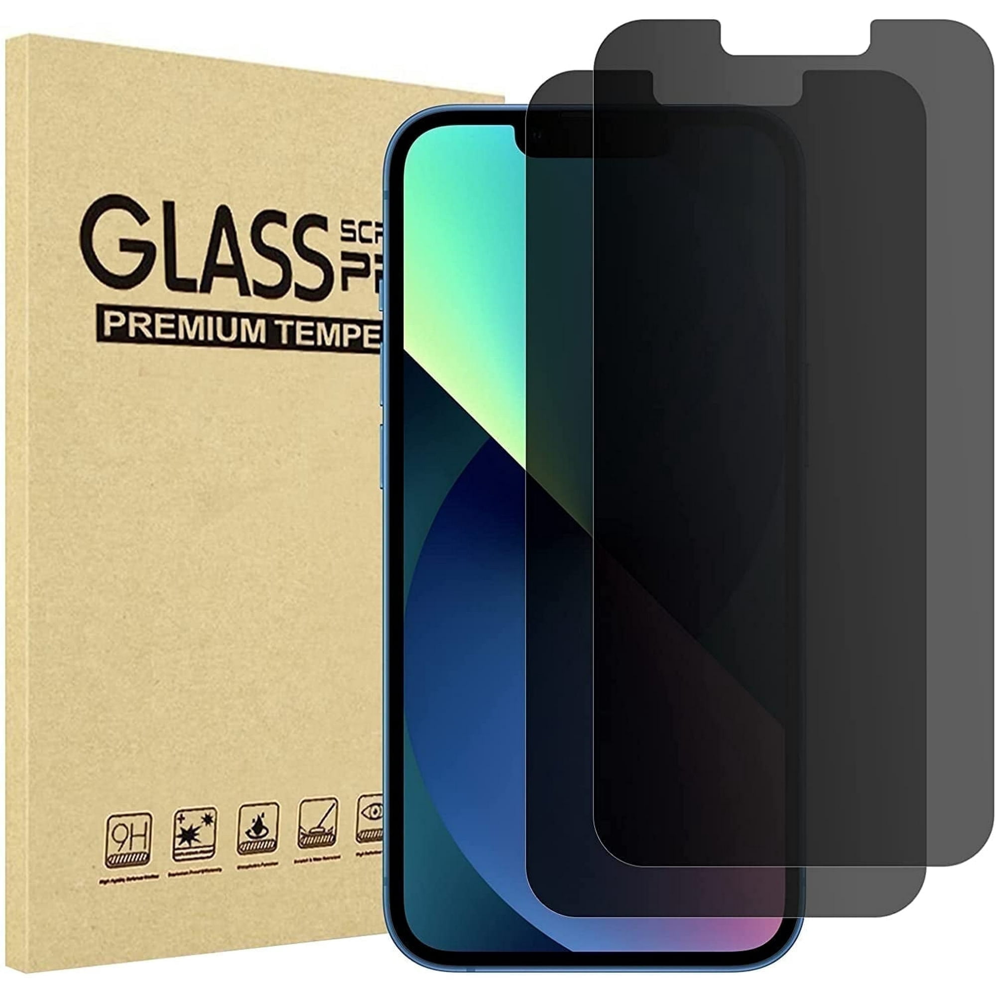 (2 Pack)Privacy Screen Protector Compatible with iPhone 13 / iPhone 13 Pro, 9H Tempered Glass Screen Film Guard for iPhone 13/13 Pro 6.1 Inch 2021, Case Friendly, Bubble-Free