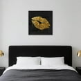 thumbnail image 5 of HFDF Gold Wall Decor Black and Gold Lip Canvas Wall Art Fashion Glam Poster Kiss Picture for Bedroom Bathroom Wall Decoration Ready to Hang 20x16inch Framed, 5 of 5