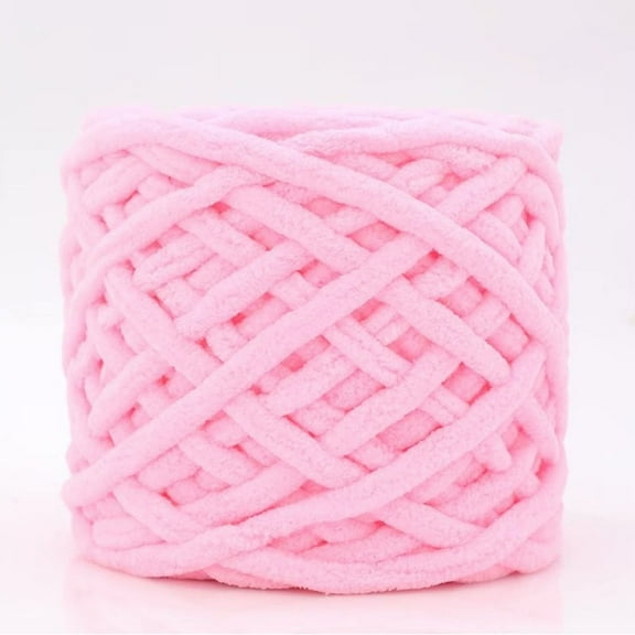 XIPYYKM 1 Pack Chunky Chenille Yarn 100g/3.05oz Thick Soft Plush Fluffy Velvet Blanket Yarn for Crocheting Hand Knitting Beginners Sweater Scarf Blankets DIY Craft - Amigurumi Yarns (Pink)