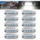 thumbnail image 1 of 10 luces LED de posición laterales blancas de 12 V-24 V CC, 4 unidades, luces de gálibo delanteras y traseras para coche, autobús, camión, remolque, barco, cubierta, cortesía., 1 of 5