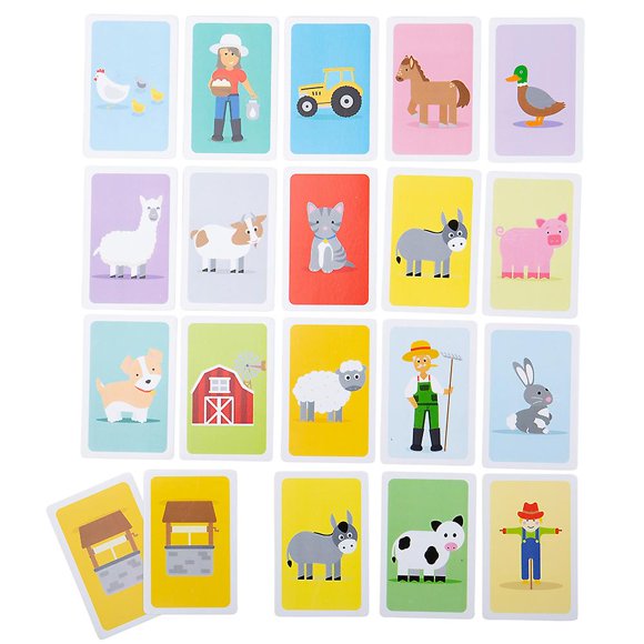 Toys Farmyard Donkey Cards Snap Memory Game Educational Learn Family