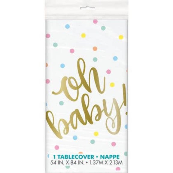 Baby Shower 'Oh Baby' Plastic Table Cover (1ct)