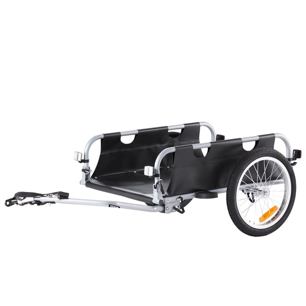 VEVOR Remolque de carga para bicicletas, capacidad de carga de 100 libras, carrito para bicicletas de alta resistencia, almacenamiento compacto plegable y liberación rápida con enganche universal