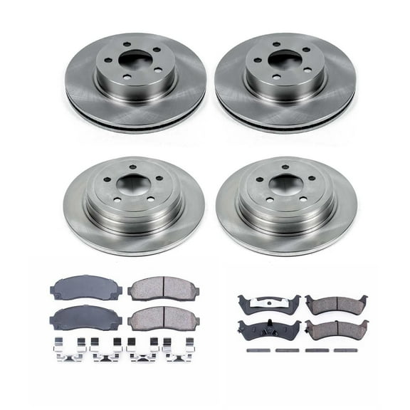 Ultimate Brakes Front and Rear Ceramic Brake Pad and Rotor Kit with Hardware WM80991