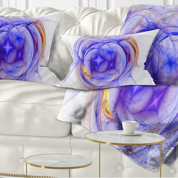 Designart Blue Bright Star Nebula - Abstract Throw Pillow - 12x20