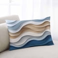 thumbnail image 2 of Beige Blue Ombre Throw Pillow Cover 20 x 30 Inch Decorative Pillow Cover Moire Abstract Artwork Lumbar Pillowcase Seasonal Rectangle Cushion Case for Couch Sofa Bed Living Room, 2 of 7