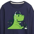 thumbnail image 3 of Instant Message - T-Rex Gamer: Pew Pew Pew - Toddler & Youth Long Sleeve Graphic T-Shirt, 3 of 6