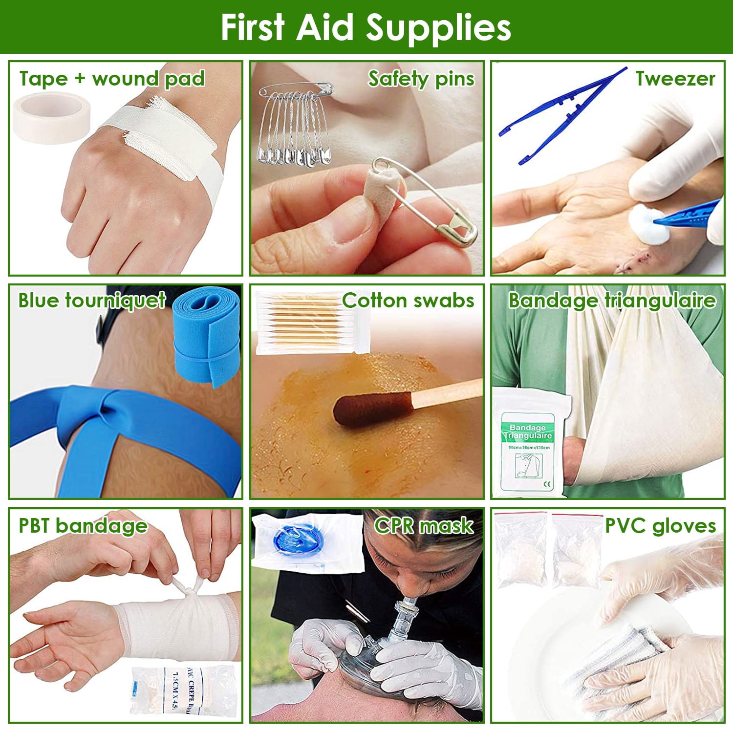 Imountek 47Pcs Emergency Survival Kit, Outdoor Mini First Aid Kit with Portable Pouch for Hiking Camping Adventure, Black