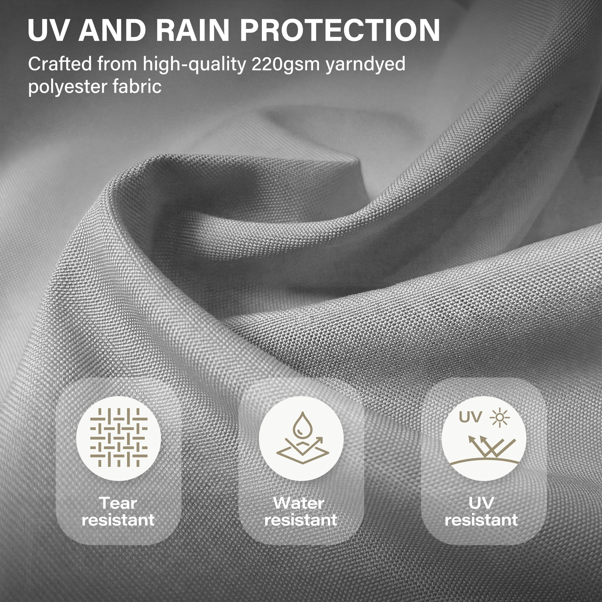 LAUSAINT HOME Outdoor Patio Umbrella with Base Included, 9 Feet Large Cantilever Windproof Offset Umbrella with 360-degree Rotation for Backyard, Pool, Lawn, Deck, Gray