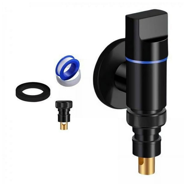 Grifo Para Lavadora De 1/2 Pulgada Con Válvula Para Tuberías De Agua De Inodoro Y Baño, Color Negro, 4 Unidades