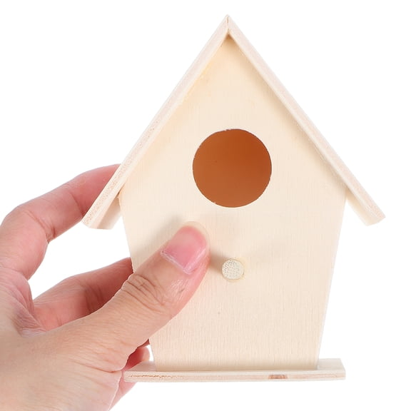 Homoyoyo 2-Pack Natural Wood Birdhouse Kit for Outdoor Hanging, Easy to Assemble Decorative Garden Bird Feeder