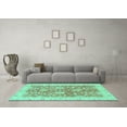 thumbnail image 3 of Ahgly Company Machine Washable Indoor Rectangle Abstract Turquoise Blue Modern Area Rugs, 8' x 12', 3 of 4