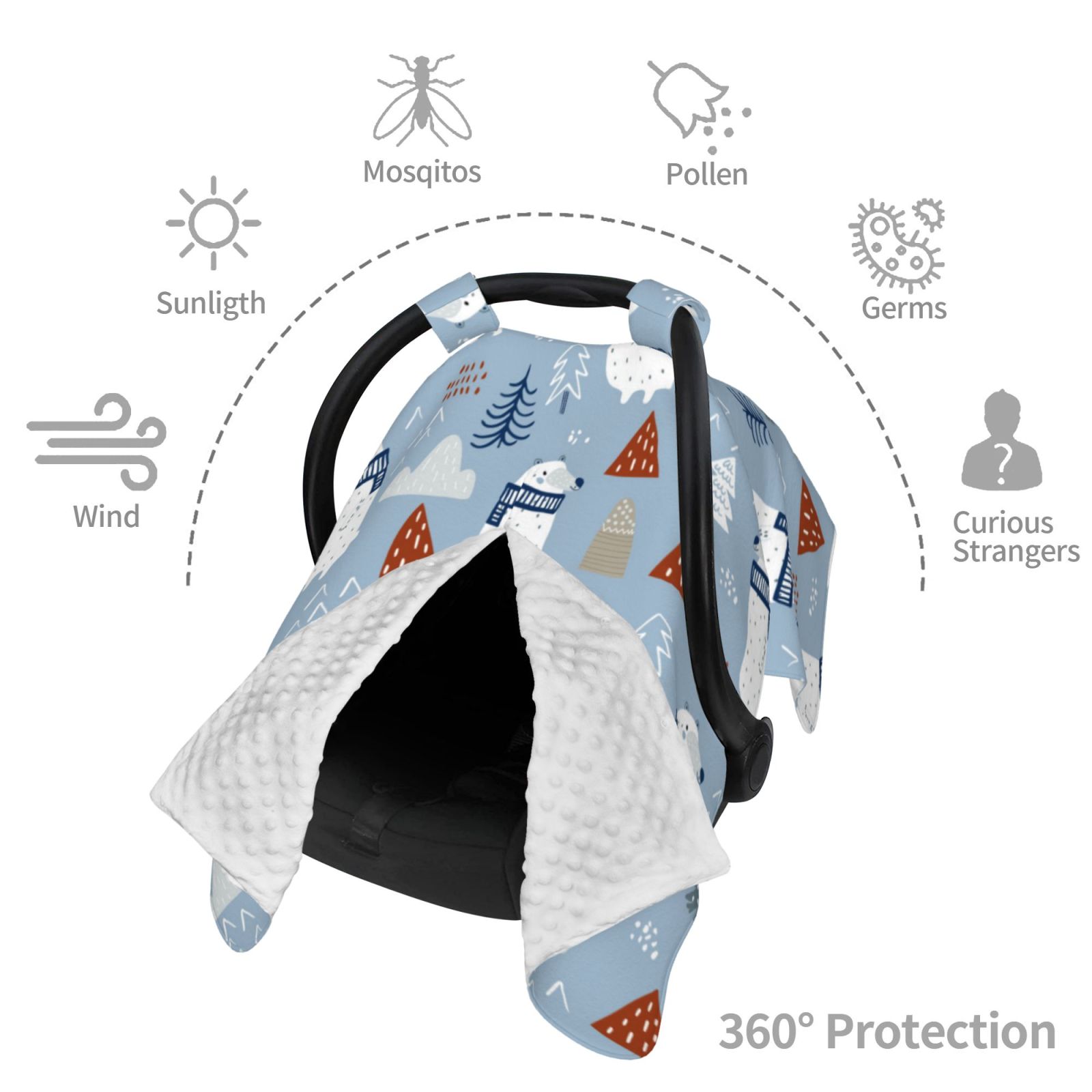 Car Seat Cover Baby - winter Scarf beer Breathable Infant Car Seat Cover for Baby Carseat, Lightweight Comfort Baby Essentials Must Haves Newborn Stuff for Girl Boy