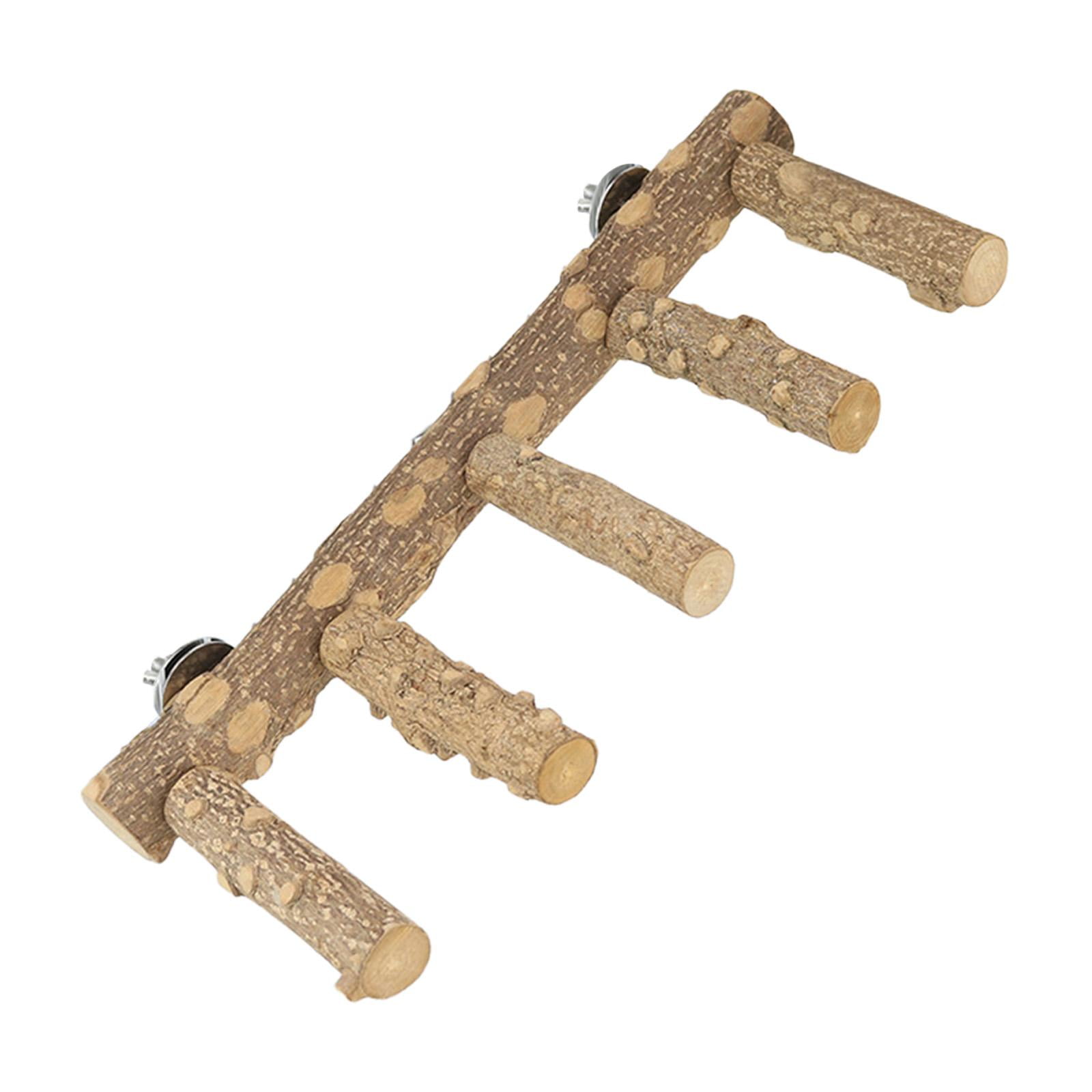 TOOYFUL Bird Parrot Ladder Perch Jump, Climb, Perch and Chew Toy Cage Toy Training Wooden Playing Gyms for Bird Hamster