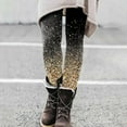 thumbnail image 3 of Gibobby Leggings cintura alta Pantalones yoga con estampado lentejuelas para mujer, mallas adelgazantes informales, pantalones（Dorado， M), 3 of 4