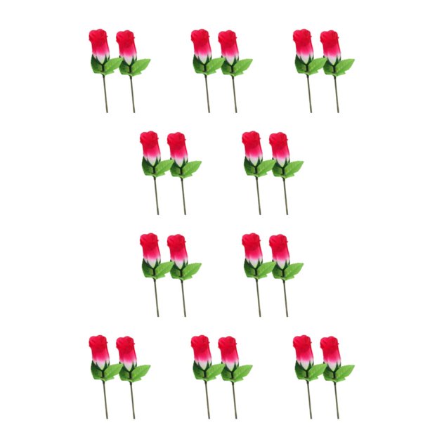 Bewildely 2 bolsas de flores artificiales de decoración vibrante para el hogar para un ambiente romántico y elegante, flores de seda de brotes rosa 10piezas
