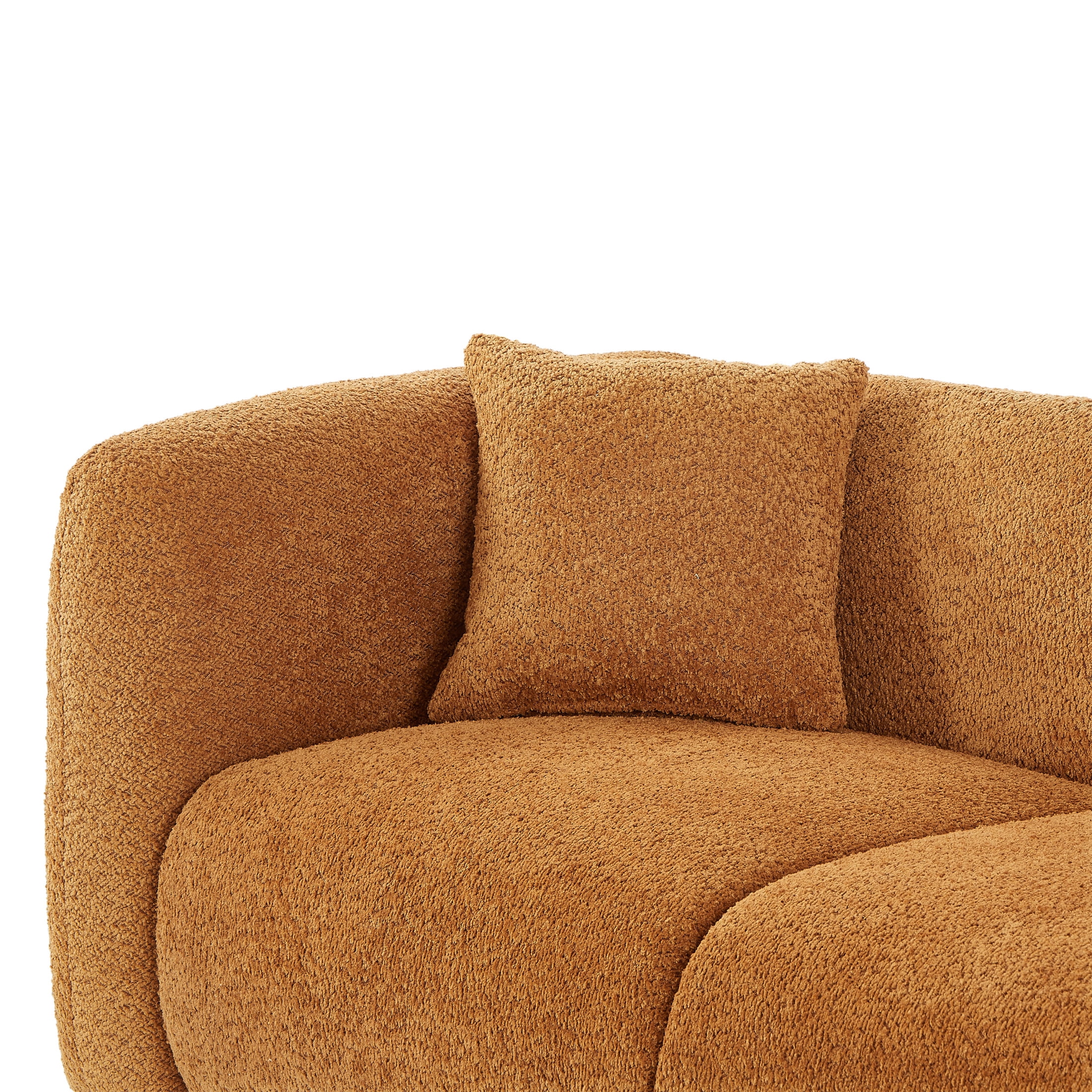 Christopher Knight Home 87" Modern Upholstered Sofa, Oversized 3-Seater Couch with Pillows, Amber