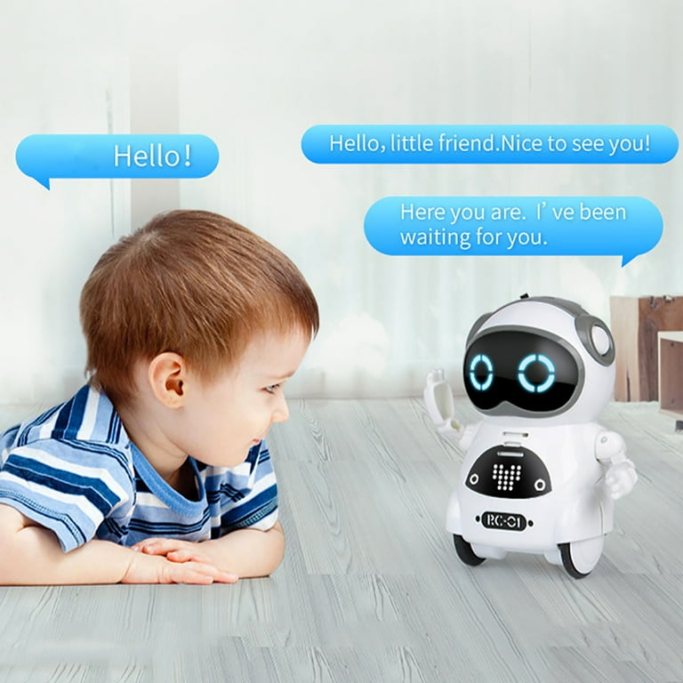  Haite Mini Robot, Pocket Robot for Kids with Interactive  Dialogue Conversation, Voice Recognition, Chat Record, Singing& Dancing,  White : Toys & Games