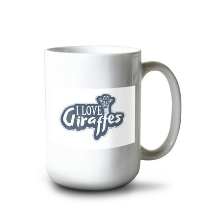 

15 fl oz Ceramic Mug I love Giraffes Dishwasher & Microwave Safe