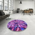 thumbnail image 3 of Ahgly Company Indoor Round Patterned Tyrian Purple Area Rugs, 7' Round, 3 of 6