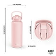 thumbnail image 2 of Zak Designs Straw 32 oz Other Solid Print Stainless Steel Water Bottles with Silicone Bumper, 2 of 6