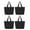Black, variant on Muka 4PCS Canvas Tote Bags with Pockets Large Capacity Shopping Bags with Zipper 21-1/2 x 16 x 6 Inches