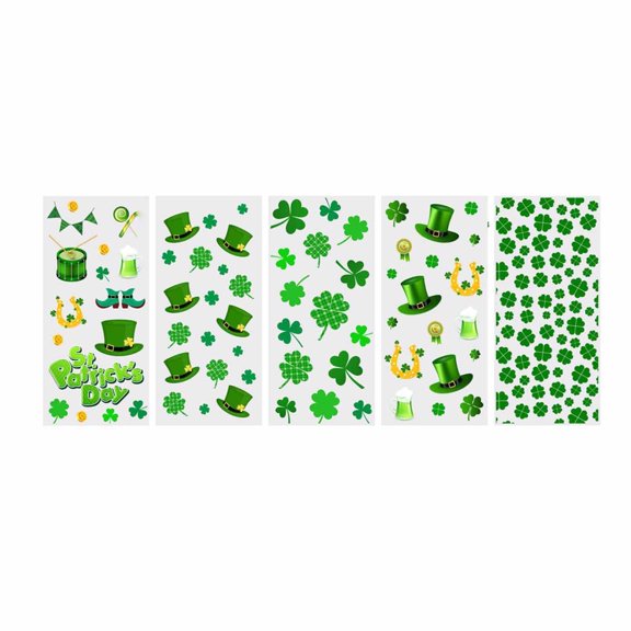 St. Patrick's Day Gift Bags – Green Hat & Four-Leaf Clover Design for Party Favors, Cookies & Treats