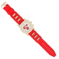 thumbnail image 3 of Classic Bullet Rubber Blinged Out Hip Hop Watch w/a Touch of Casual Sporty Colorful Faux Chrono 3 Eyes - Playful MF Iced Out Watch on The House Dance Floor - ST10248 Red/Wht-Red Eyes, 3 of 5