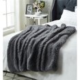 thumbnail image 2 of Posh Living Yves 50"x60" Faux Lamb Fur Super Soft Fabric Throw in Gray, 2 of 10