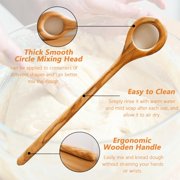 Danish Dough Whisk Baking Tools:Wooden Whisk for Sourdough,Bread Making Tools Dough Mixer,Sourdough Bread Baking Supplies,Bread Whisk for Pastries,Pizza,Egg, 13.8 Inch,2pcs