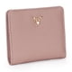 thumbnail image 2 of Qarigey Mini billetera corta y delgada para mujer, monedero con botones de ciervo, bolso suave de Color sólido, tarjetero plegable de cuero Carteras Púrpura, 2 of 6
