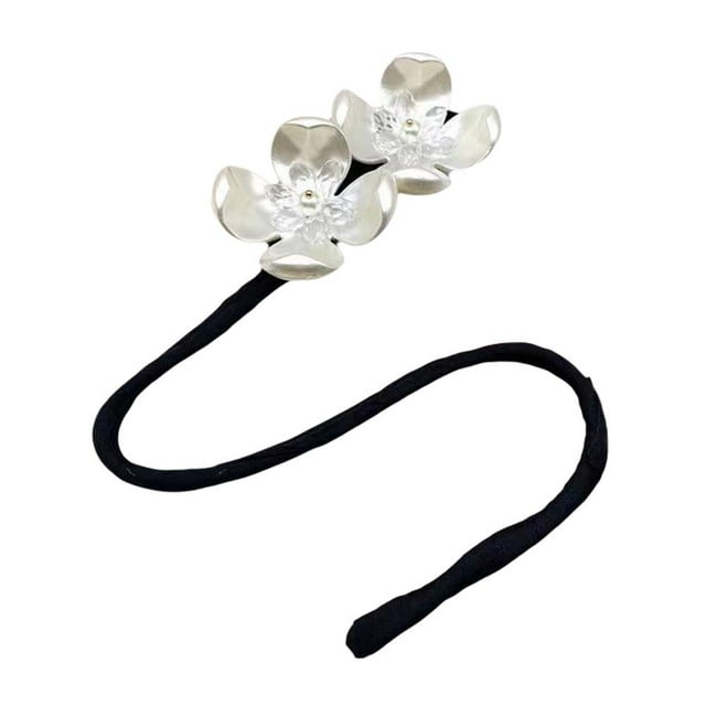 Moño para el cabello, moño hábil con flores brillantes, pinza para el cabello con forma de bola, moño hábil para hacer moños franceses, moño hábil para trenzar el cabello, moño hábil con efe
