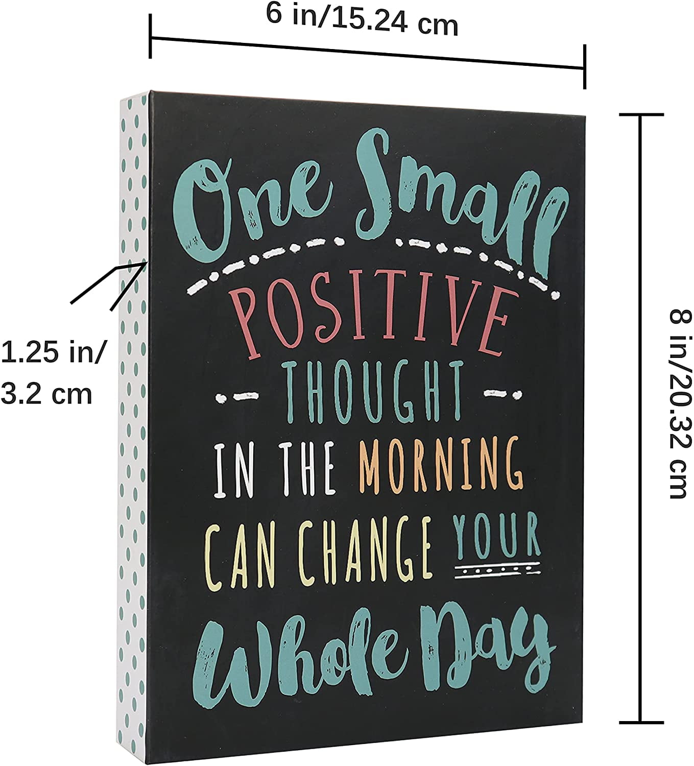 Think Positive Be Positive Desk Plate/Encouraging Nameplate with Black Holder