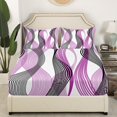 thumbnail image 3 of Erosebridal Chic Geometric Sheet Set Full, Purple Stripes Bedding Sets Full Size, Abstract Decor 4 Pieces, 3 of 7