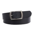 thumbnail image 3 of 100% Leather Casual Belt with Center Bar Oval Buckle - Snap-On, 1.5" Wide, Big & Tall, 3 of 3