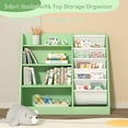 thumbnail image 2 of Hironpal Durable and Versatile Sling Storage Bookshelf for Kids Room - 4 Tier Children's Bookcase with Toy Organiser for Study Living Room, 2 of 8