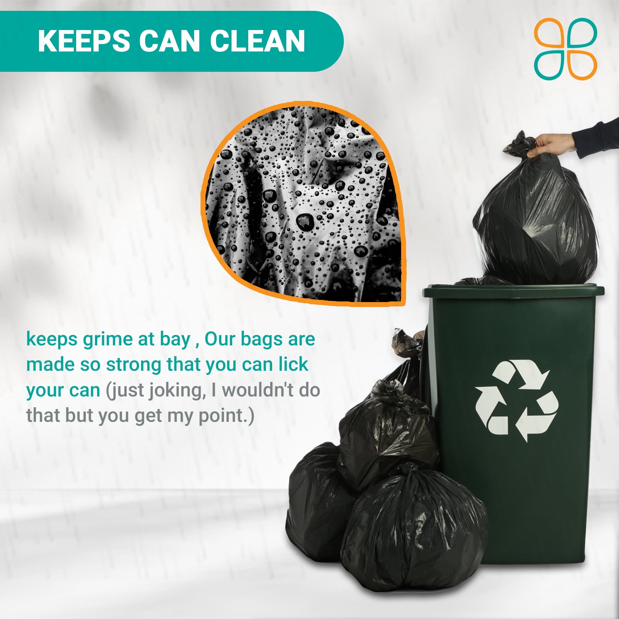 PlasticMill 65 Gallon, Black, 1.5 Mil, 50x48, 100 Bags/Case, Garbage Bags / Trash Can Liners.