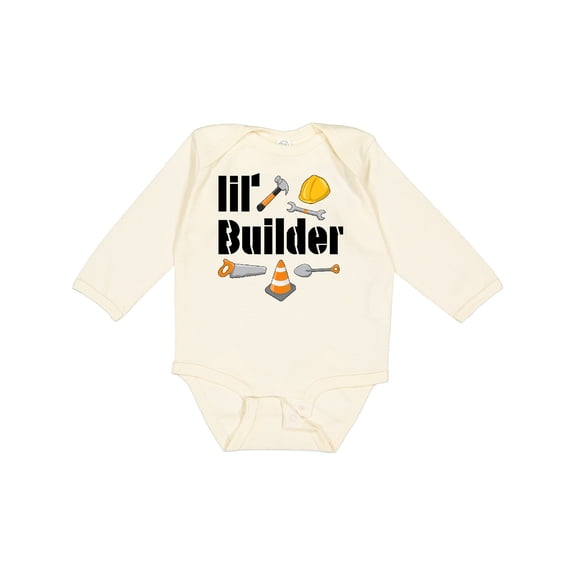Inktastic Lil Builder Future Construction Worker Boys or Girls Long Sleeve Baby Bodysuit