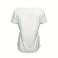 thumbnail image 4 of VIWORLD Women's Button-Front Tunic Loose Fit Crew Neck Blouse with Tiered Hem Summer Short Sleeve Shirt White，S, 4 of 6