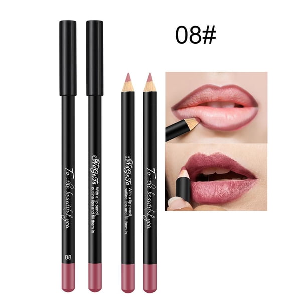 Lápiz de dibujo de labios de 12 colores Lápiz de labios mate profesional Cosmético de mujer natural