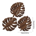 thumbnail image 3 of PONPRNGY Monstera Coaster Set, 3 Count, Brown Leaf Wooden Drink Coasters, Non Slip, Anti Stain, Heat Resistant, 3 of 6