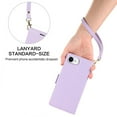thumbnail image 2 of Wallet Case for iPhone 16e with [RFID Blocking] Card Holder Kickstand with Lanyard,Magnetic Clasp PU Flip Leather Shockproof Full-body Phone Case for iPhone 16e,Purple, 2 of 7
