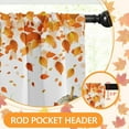 thumbnail image 6 of Fall Orange Leaves Kitchen Window Curtains Valance and Tier Set 36 Inch, Autumn Watercolor Pumpkin 3 Piece Window Treatment Tiers for Living Room Bedroom Kitchen Decor Drapes, 6 of 6
