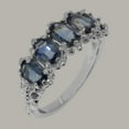 thumbnail image 2 of LBG British Made 14k White Gold Natural Sapphire Womens Eternity Ring - 33 size options - Size 7, 2 of 8