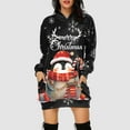 thumbnail image 2 of Drie Christmas Sweatshirt Dresses Womens Christmas Xmas Oversize Turtleneck Pullover Sweater Dress with Pockets Black,S, 2 of 4