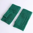 thumbnail image 2 of Mikilon Women Fashion Short Style Knitted Gloves Solid Color Half Finger Open Finger Arm Covers Gloves Fashion Comfortable Gloves, 2 of 3