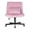 Handle + Adjustable Height + Metal + Light Pink + Sponge + Square + Classic + Memory Foam + Altay Velvet, variant on Light Pink Velvet Criss Cross Armless Office Chair with Wheels - Versatile Home Office Chair for Meditation & Makeup, Adjustable Height