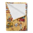 thumbnail image 2 of Cars Soft Flannel Fleece Blanket, Steampunk Inspired Vintage Means of Transportation Colorful Retro Design, Cozy Plush for Indoor and Outdoor Use, 50" x 60", Mustard Red Olive Green, by Ambesonne, 2 of 5