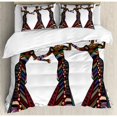 thumbnail image 3 of African Woman Duvet Cover Set Twin Size, Young Women in Stylish Native Costumes Carnival Festival Theme Dance Moves, Decorative 2 Piece Bedding Set with 1 Pillow Sham, Multicolor, by Ambesonne, 3 of 3