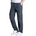 thumbnail image 4 of Mens Fleece Lined Pants with Zipper Men's Plus Size Cotton Multi-pocket Wear-resistant Overalls Trousers Flannel Pants Pocket Casual Pants, 4 of 6